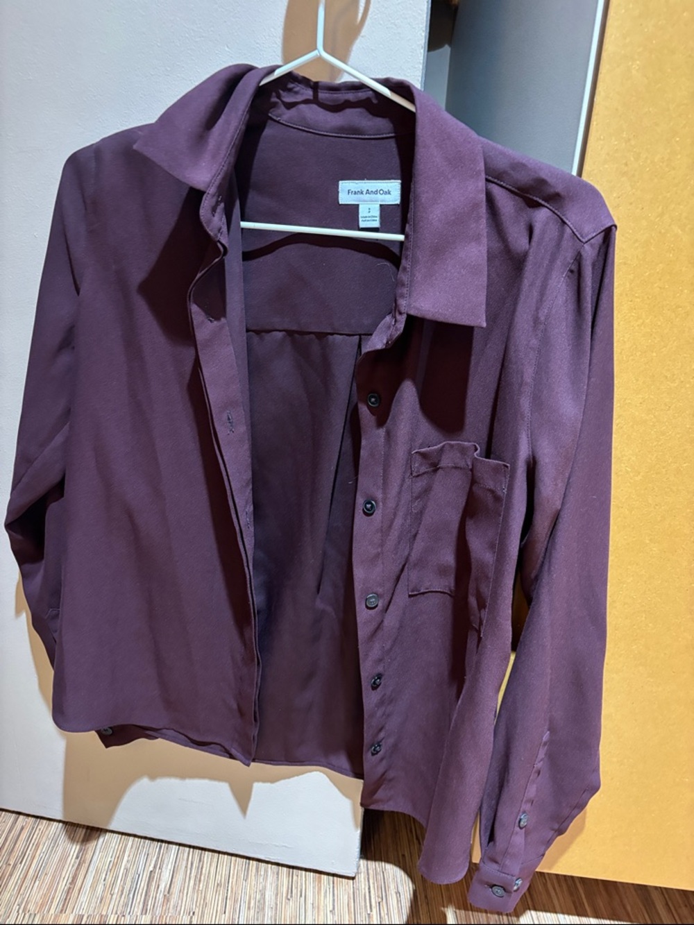 Frank And Oak Plum Button-Up Shirt